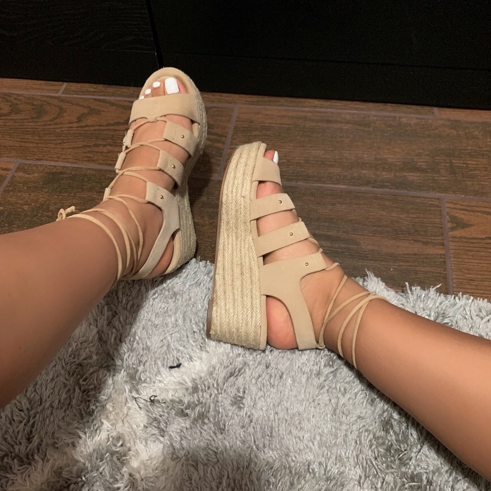 Michael Kors Sofia Lace-Up Mid-Wedge Sandal